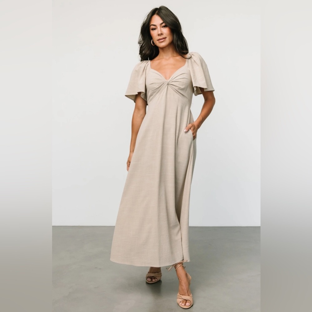 Baltic Born Indie Back Tie Dress Oatmeal